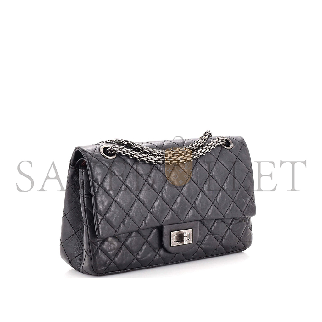Ch*el master aged calfskin quilted 2.55 reissue 226 flap grey (28*19.5*7.5cm)